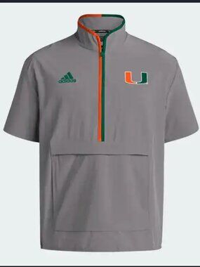 University of Miami Short Sleeve Windbreaker - Gray - Men's - NWT!